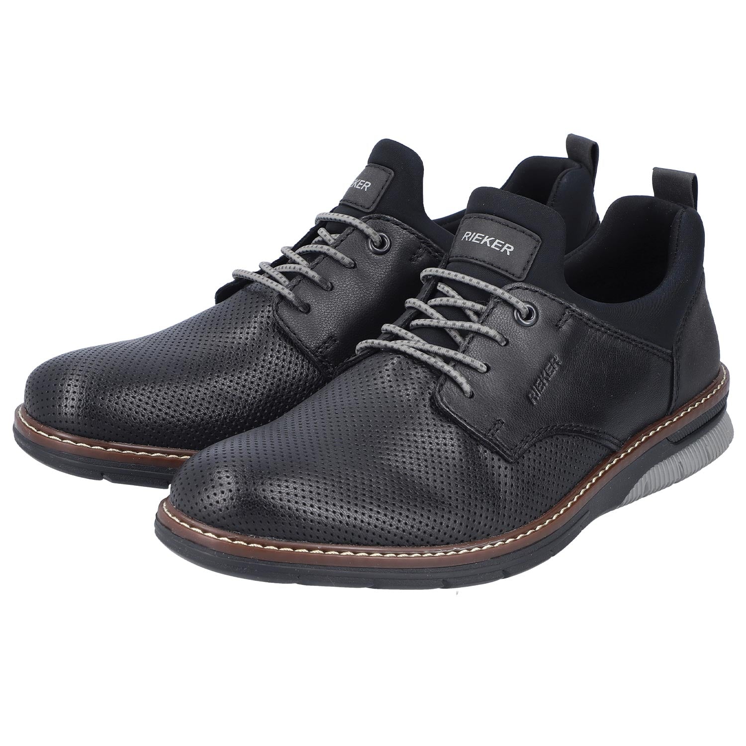 Rieker 14450-00 Dustin 50 Men's Walking Shoes Black Synthetic