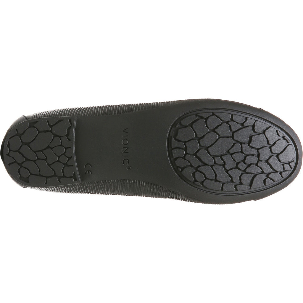 Vionic Amorie Women's Slip On Flats Black Wavy Leather