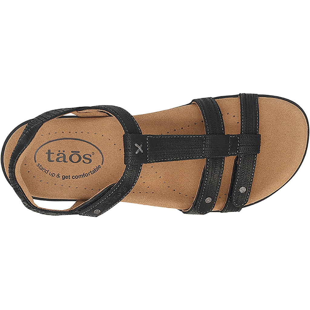 Taos Trophy 2 Women's Sandals Black Emboss Leather