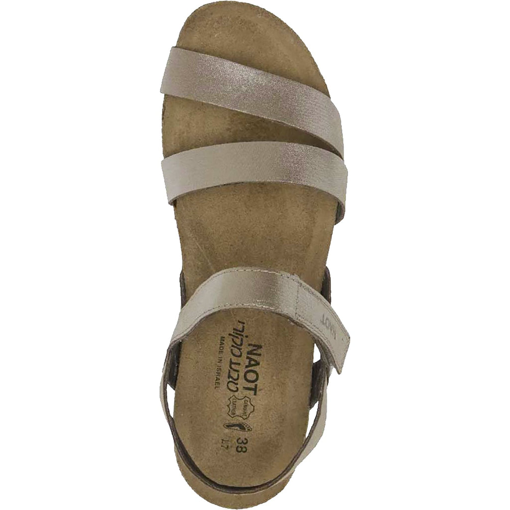 Naot Kayla Women's Ankle Strap Sandals Silver Threads Leather