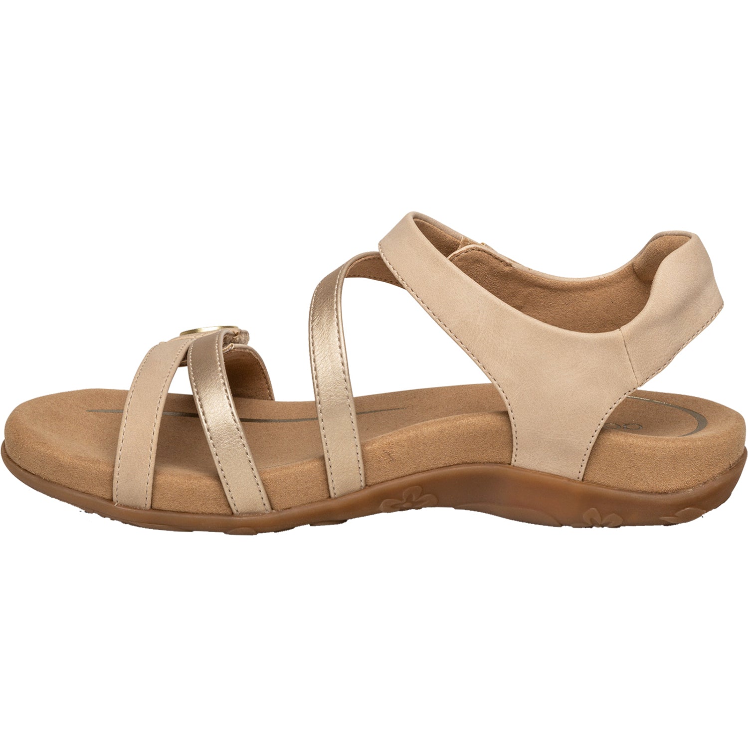 Aetrex Jess Women's Quarter Strap Sandals Tan Synthetic