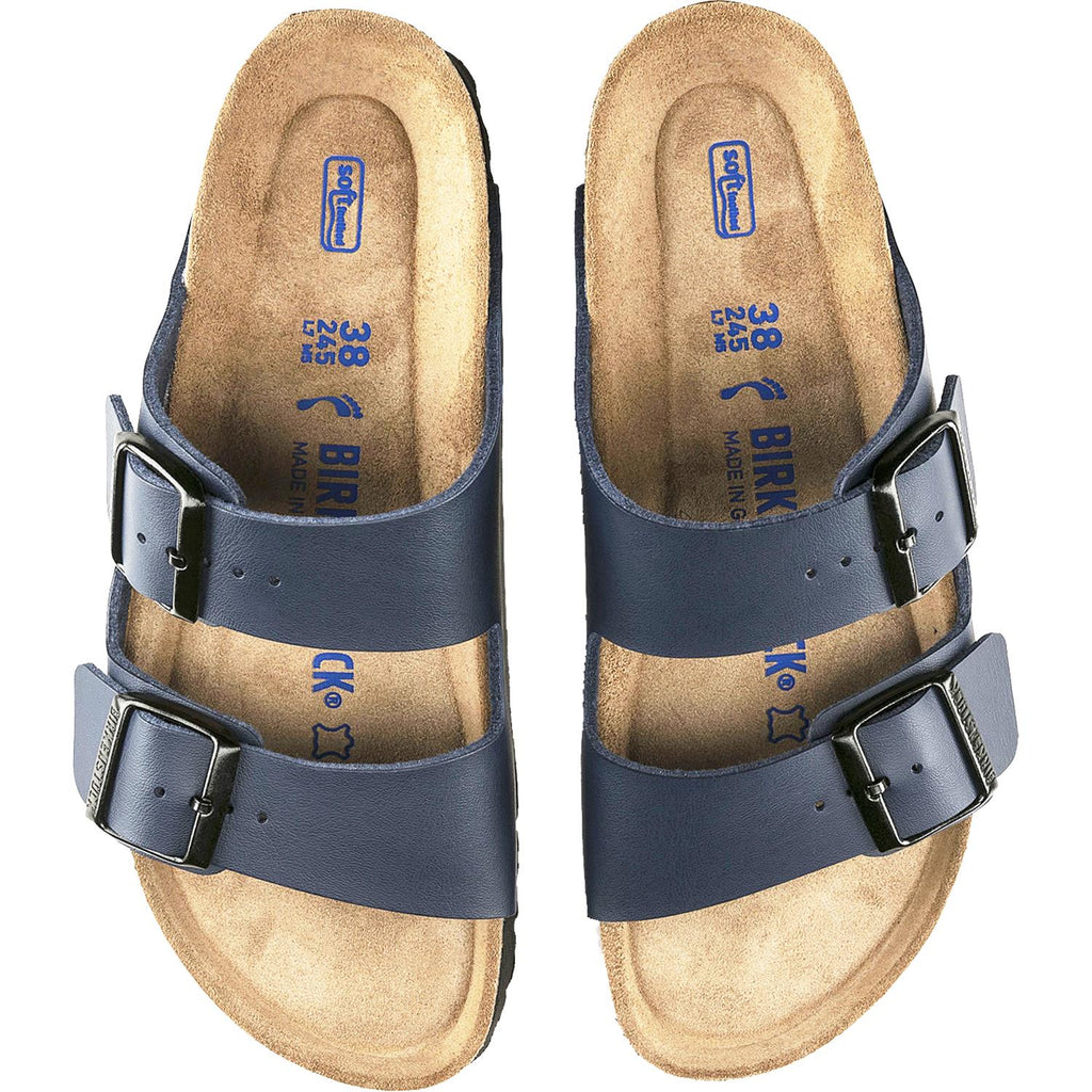 Birkenstock Arizona Soft Footbed Unisex Wellness Sandals Blue Birko-Flor