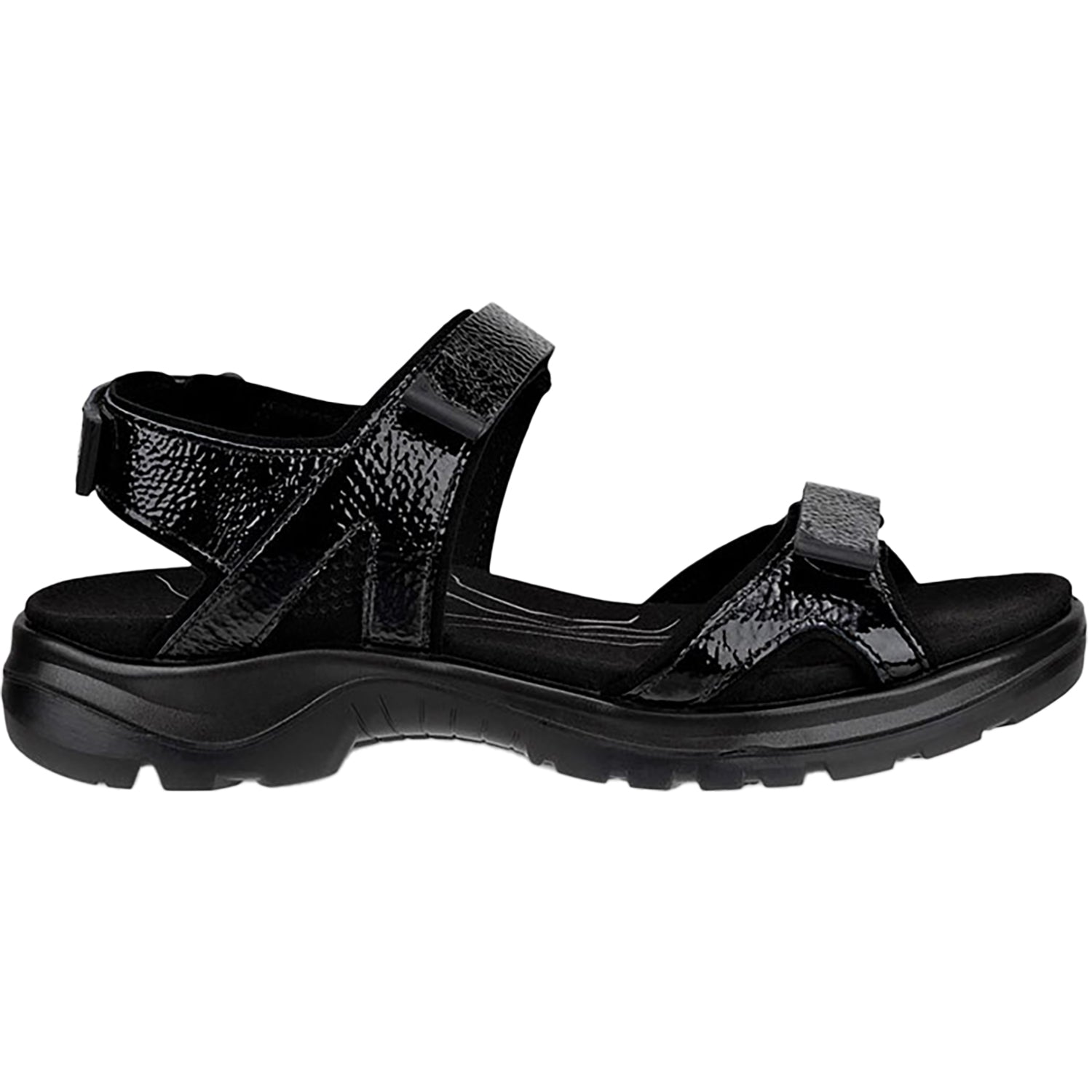 Ecco Yucatan 20 3s Women's Sandals Black Crinkle Patent