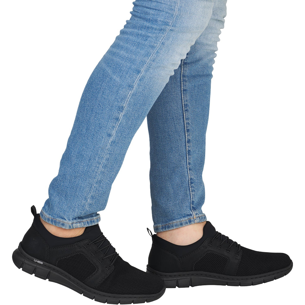 Rieker B7796-01 Men's Casual Slip-Ons Schwarz/Schwarz/Schwarz