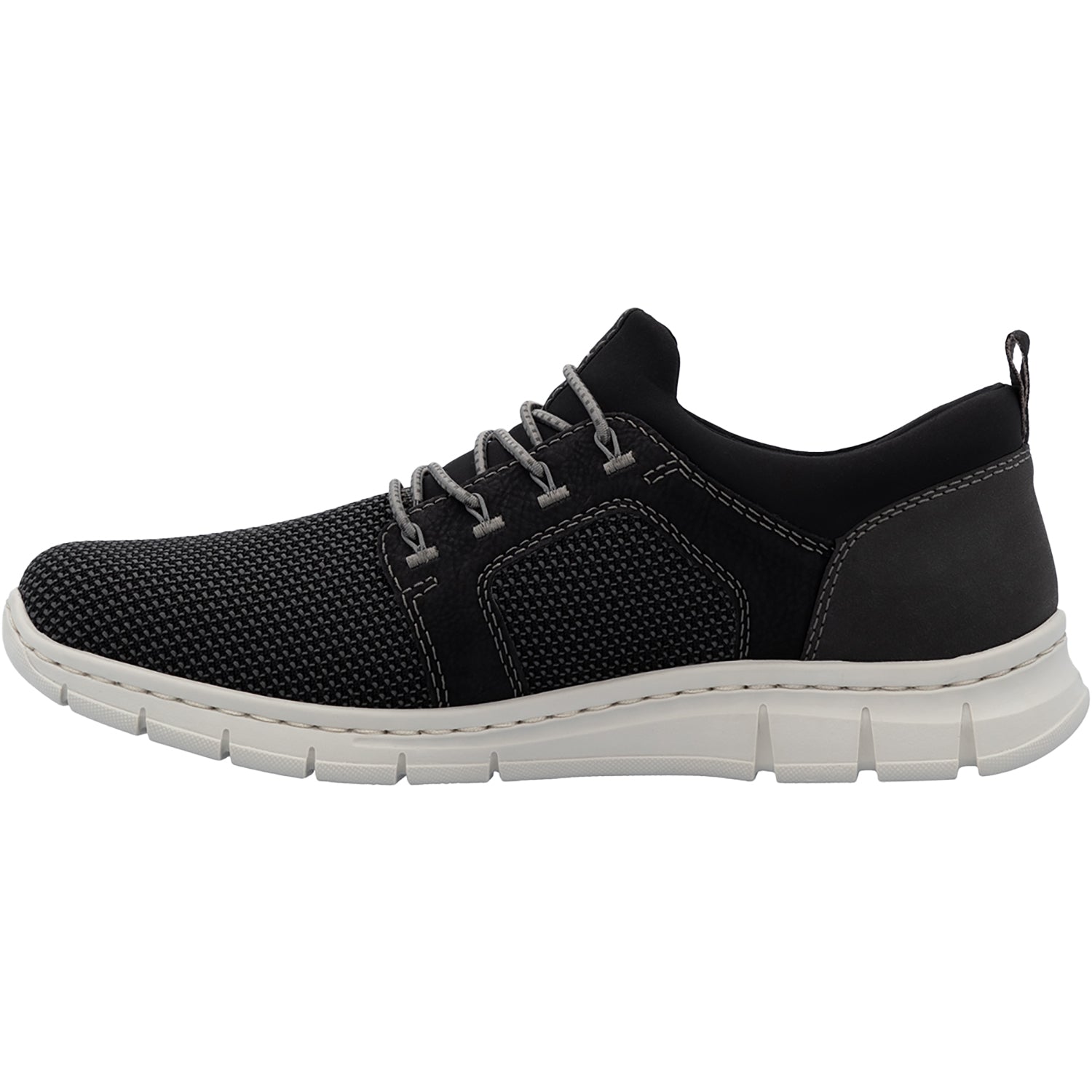 Rieker B7796-02 Men's Lace Up Shoes Schwarz-Blei/Schwarz Mesh