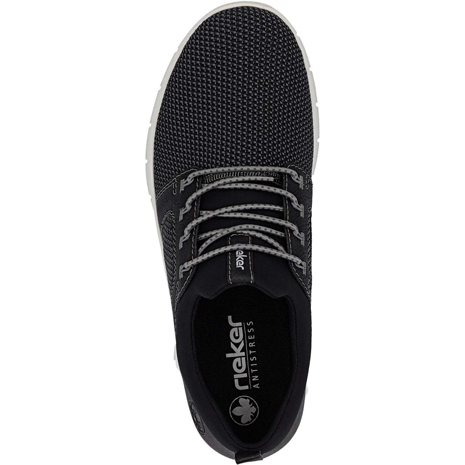 Rieker B7796-02 Men's Lace Up Shoes Schwarz-Blei/Schwarz Mesh