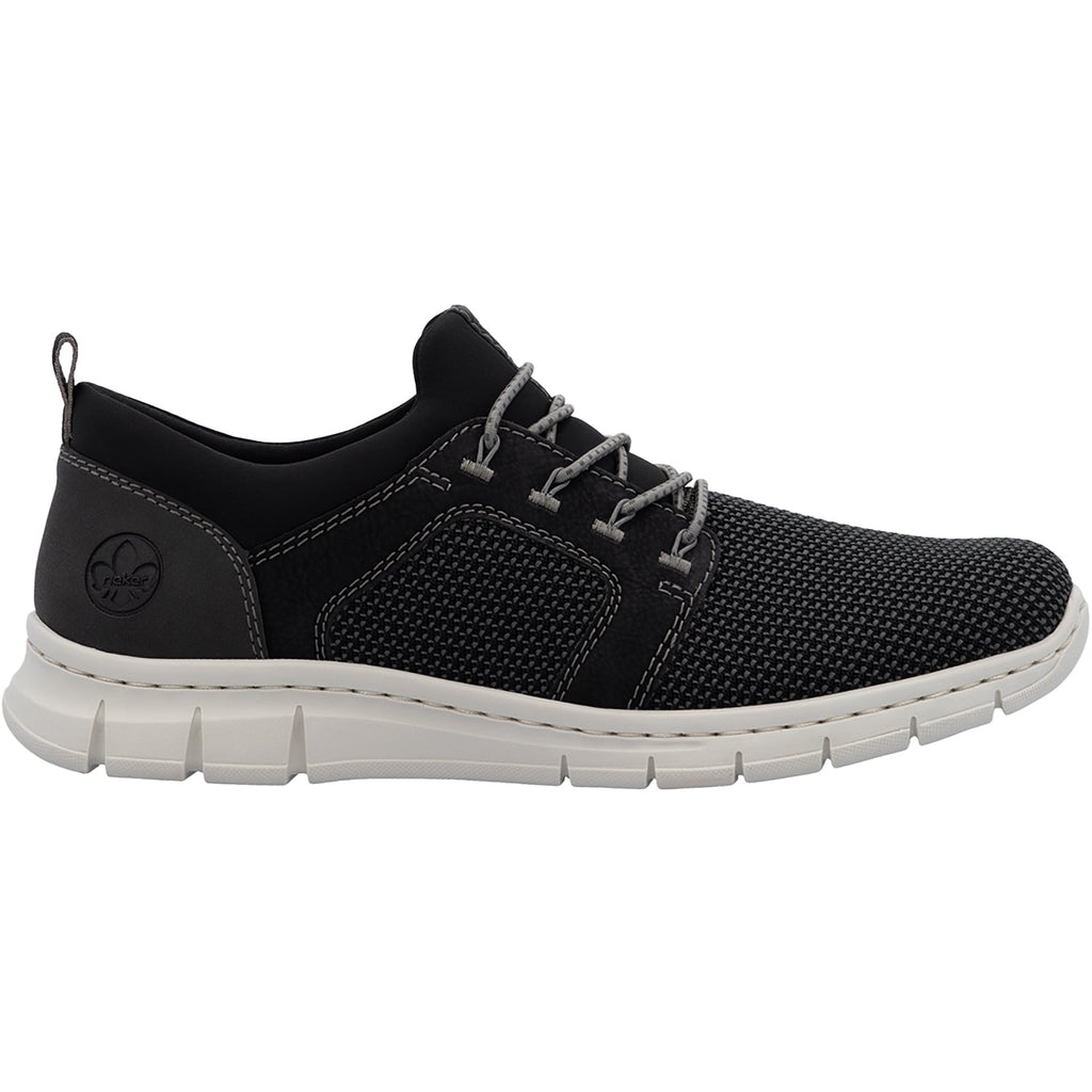 Rieker B7796-02 Men's Lace Up Shoes Schwarz-Blei/Schwarz Mesh