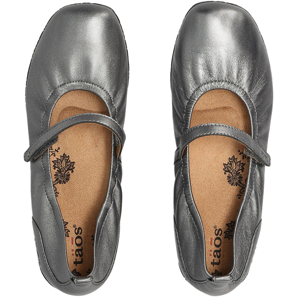 Taos Babble Women's Mary Janes Pewter Leather