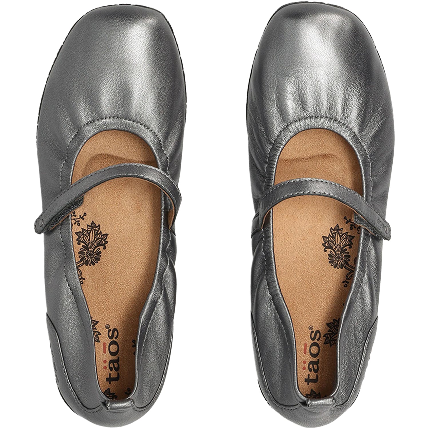 Taos Babble Women's Mary Janes Pewter Leather