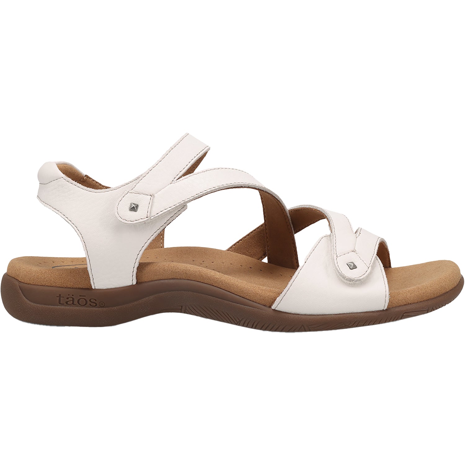 Taos Big Time Women's Ankle Strap Sandals White Leather