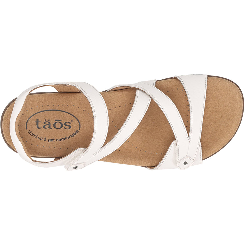 Taos Big Time Women's Ankle Strap Sandals White Leather
