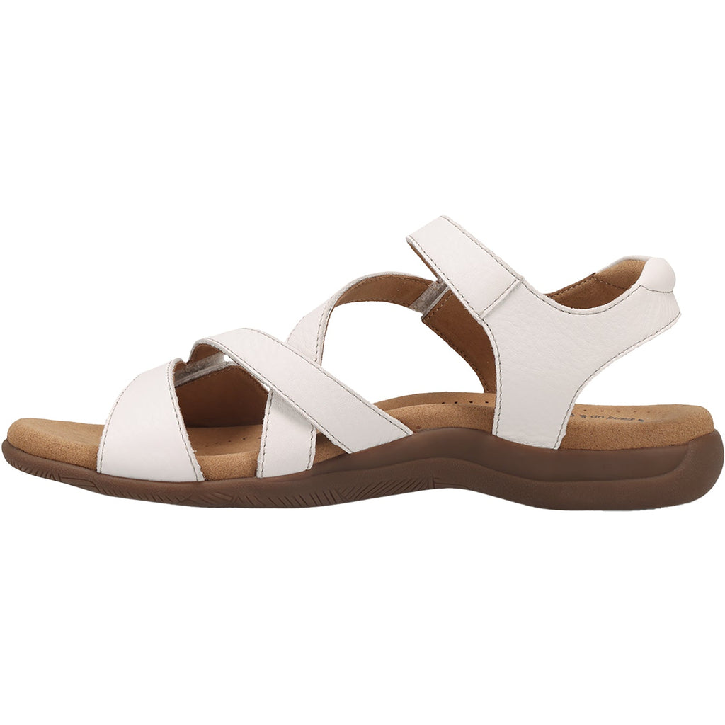 Taos Big Time Women's Ankle Strap Sandals White Leather