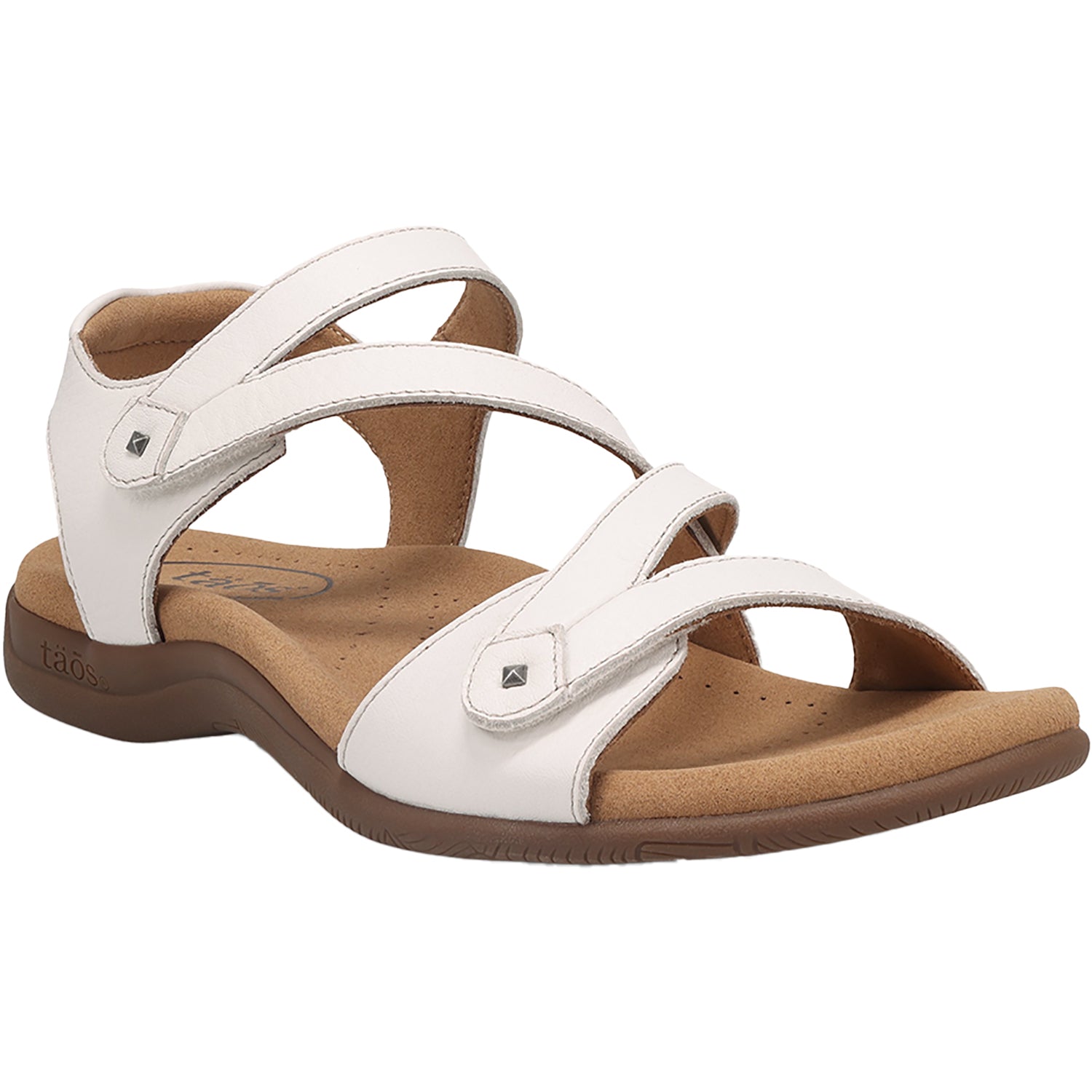 Taos Big Time Women's Ankle Strap Sandals White Leather