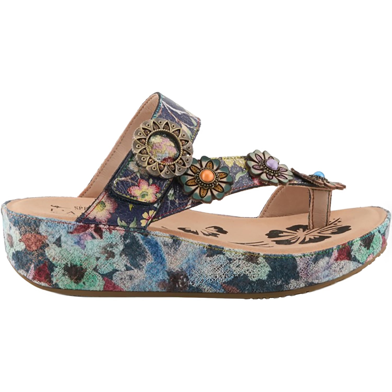L'Artiste by Spring Step Blissbloom Women's Sandals Navy Multi