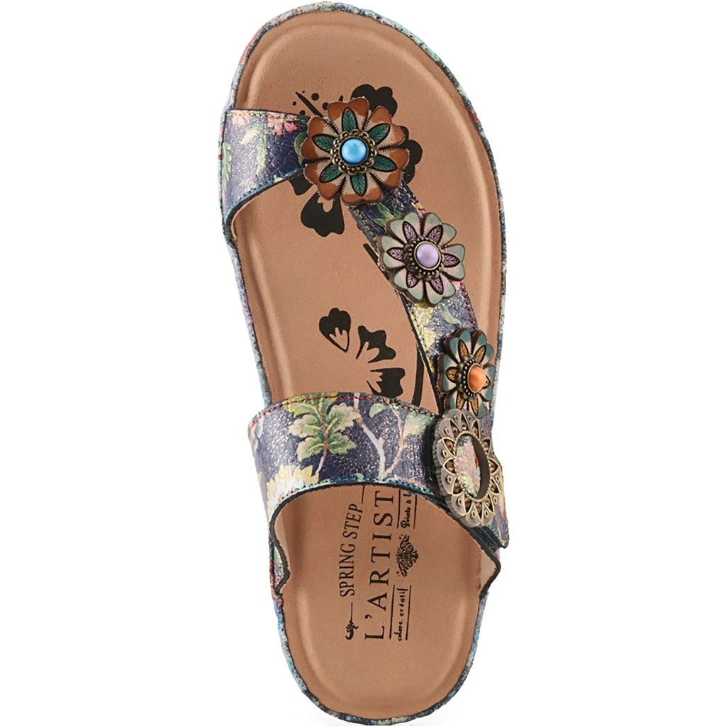 L'Artiste by Spring Step Blissbloom Women's Sandals Navy Multi