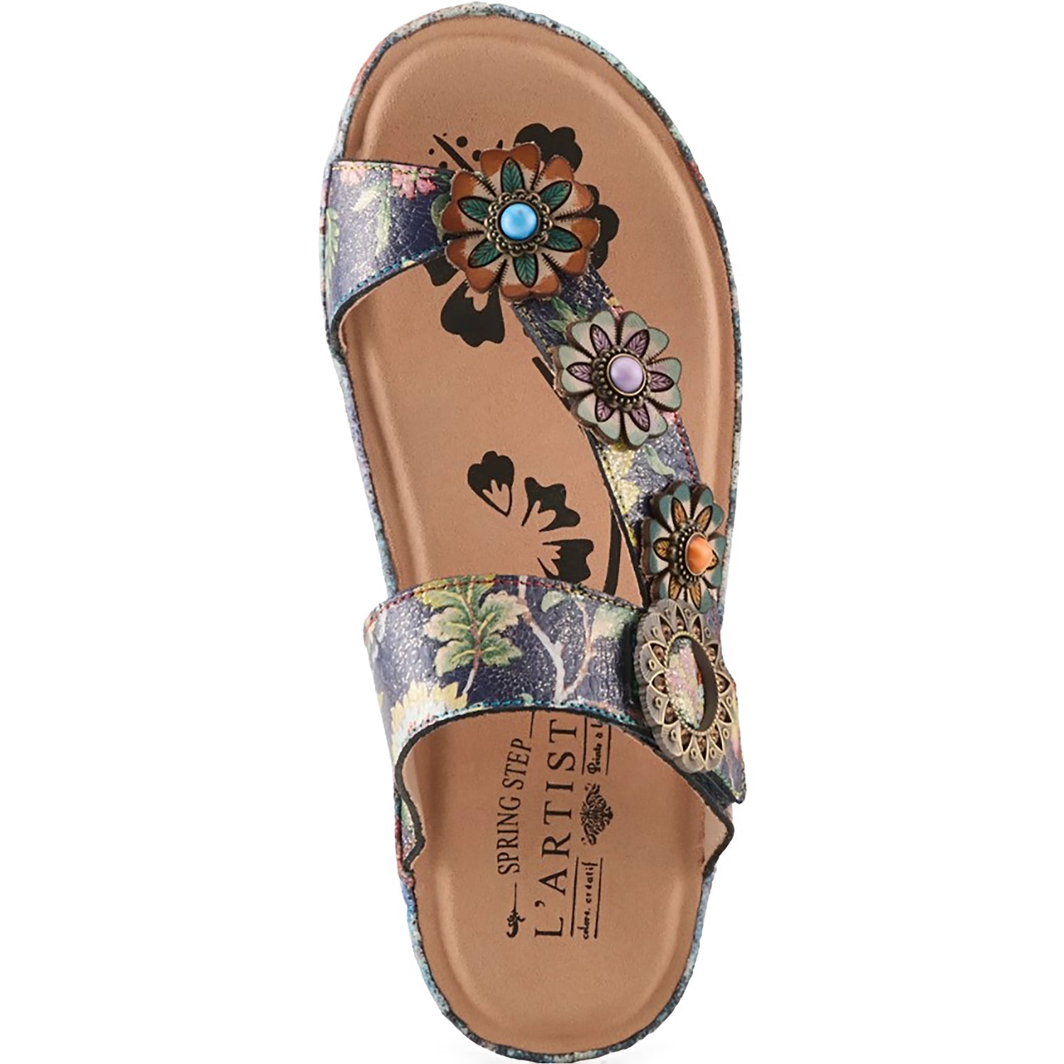 L'Artiste by Spring Step Blissbloom Women's Sandals Navy Multi