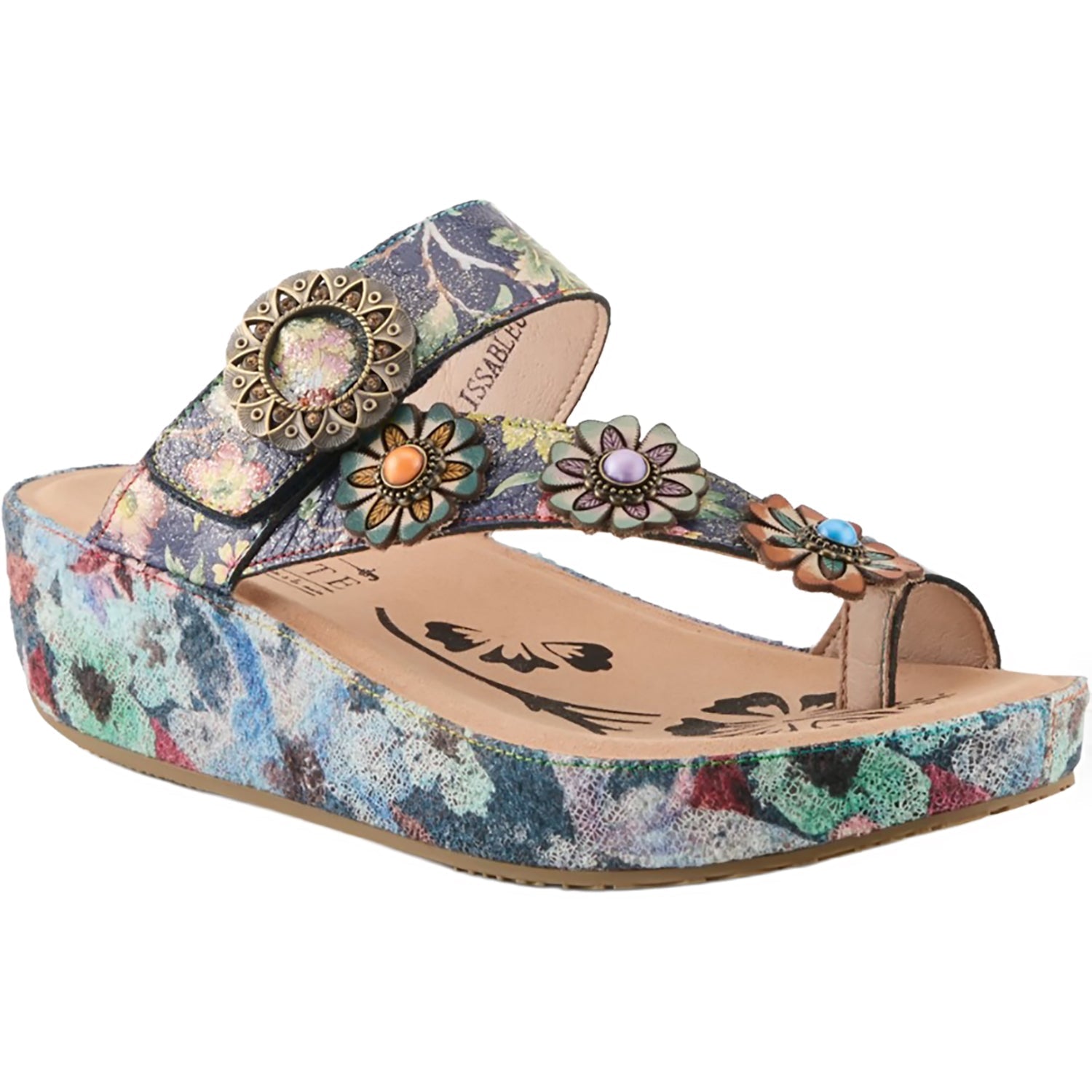 L'Artiste by Spring Step Blissbloom Women's Sandals Navy Multi