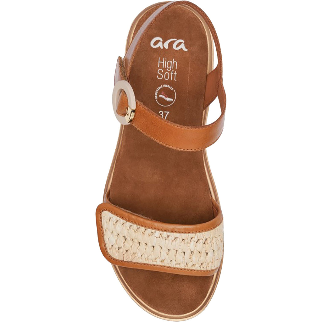 Ara Bloom Women's Wedge Sandals Cognac