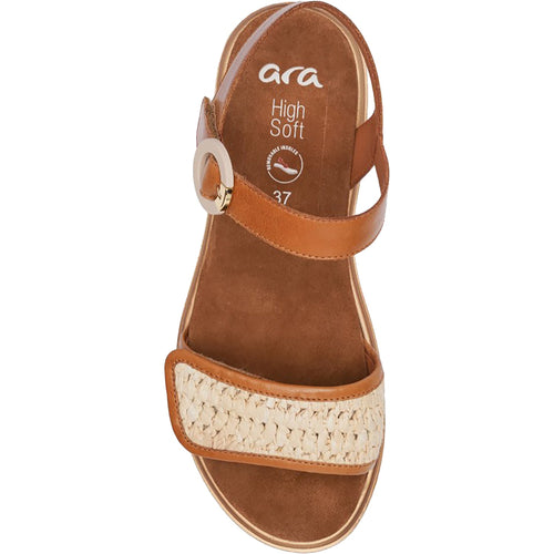 Ara Bloom Women's Wedge Sandals Cognac