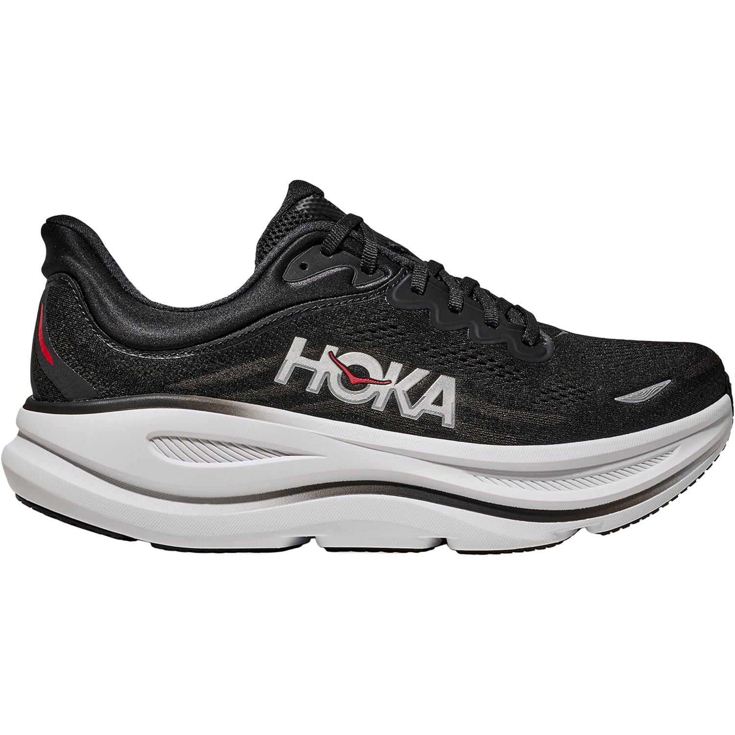 Hoka Bondi 9 (Neutral Support) Men's Athletic Shoes Black/Vermillion