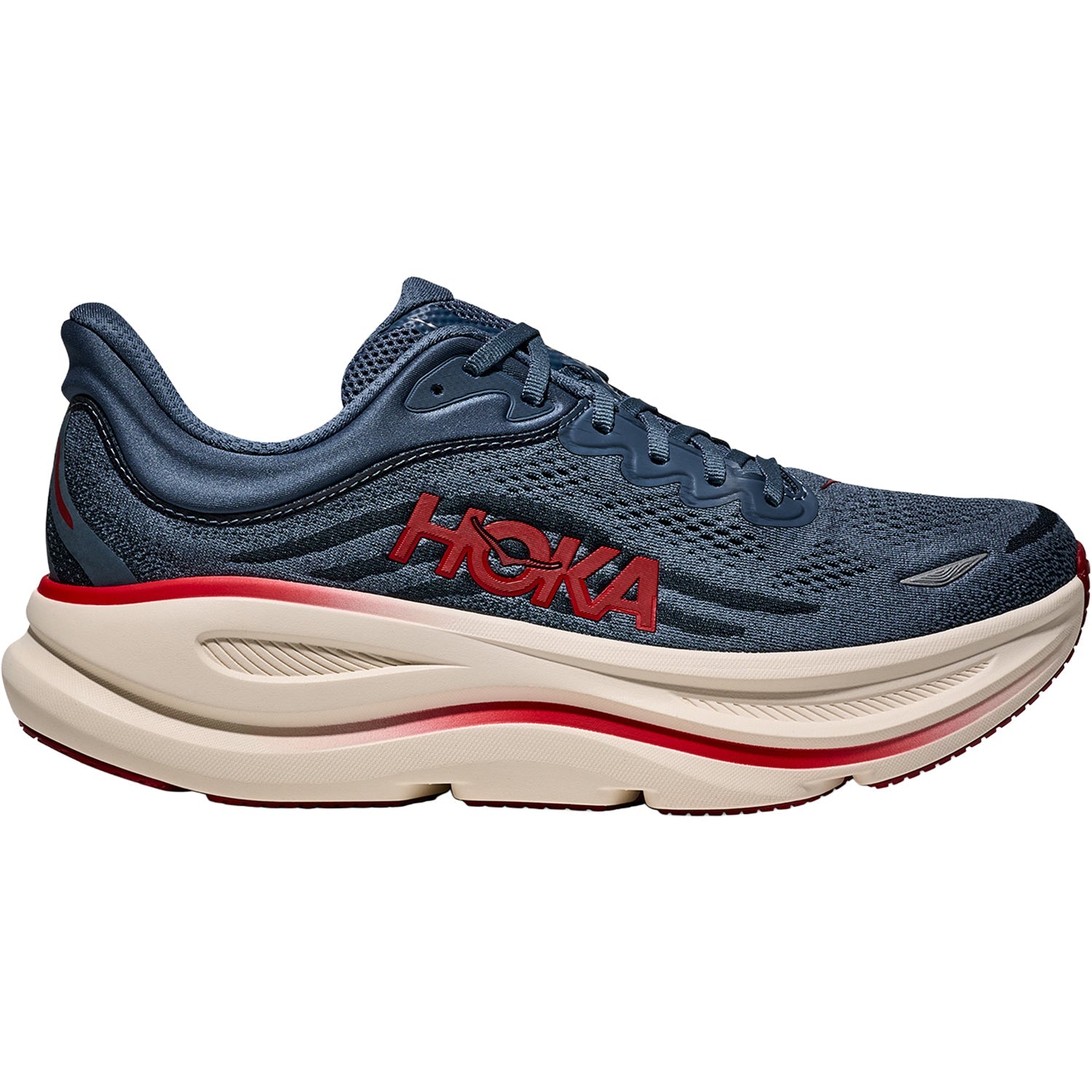 Hoka Bondi 9 (Neutral Support) Men's Athletic Shoes Thunder Cloud/Vermillion
