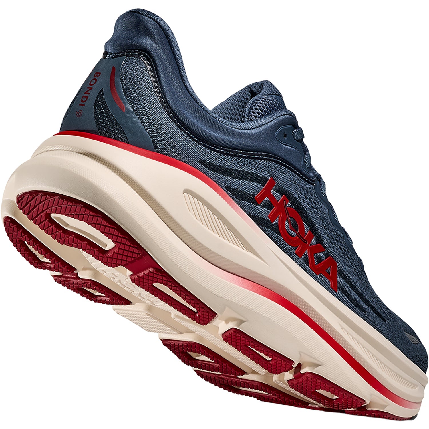 Hoka Bondi 9 (Neutral Support) Men's Athletic Shoes Thunder Cloud/Vermillion