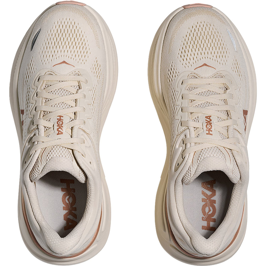 Hoka Bondi 9 (Neutral Support) Women's Athletic Shoes Oat Milk/Rose Gold
