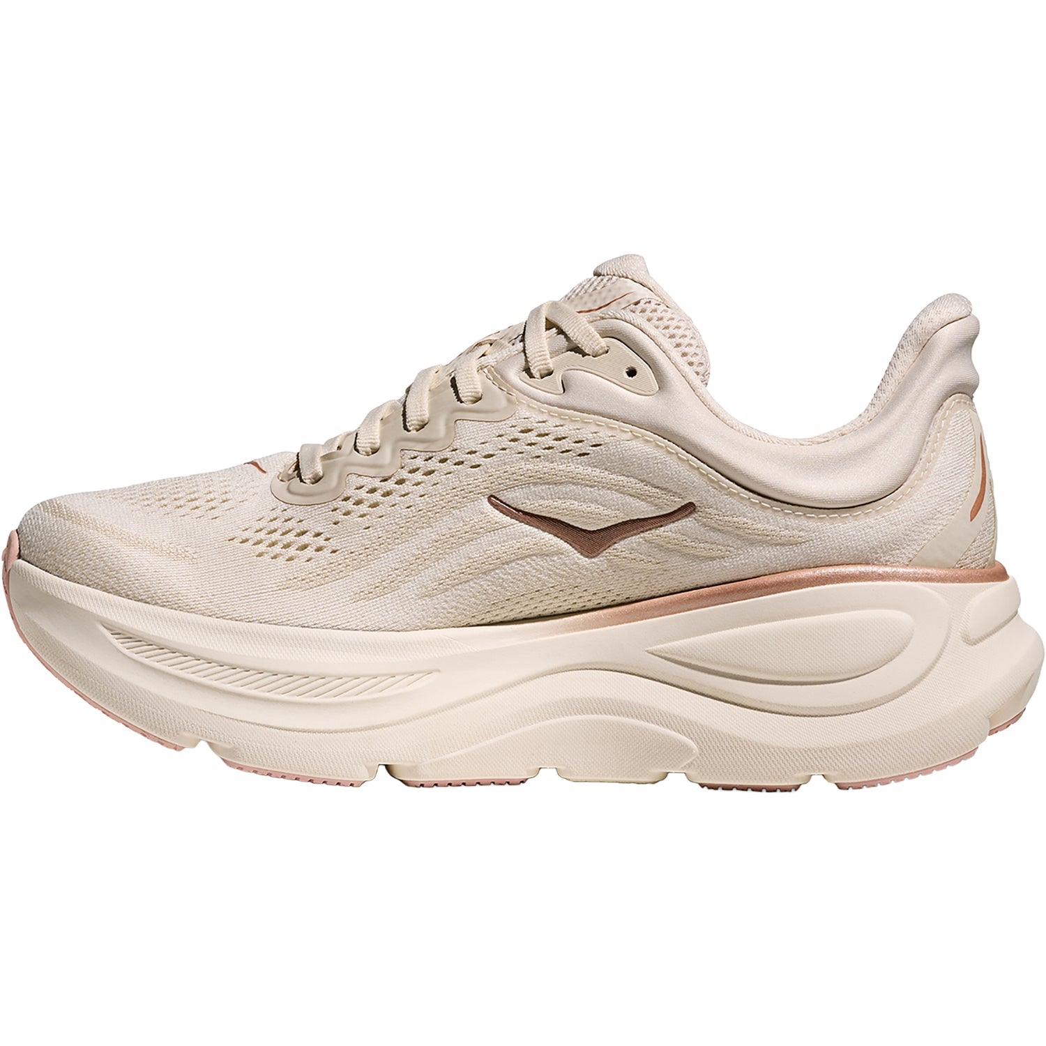 Hoka Bondi 9 (Neutral Support) Women's Athletic Shoes Oat Milk/Rose Gold