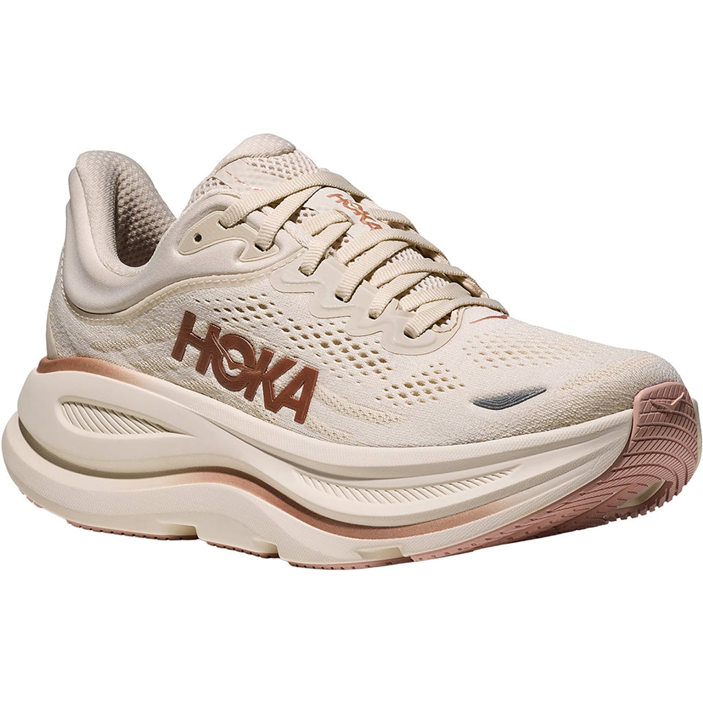 Hoka Bondi 9 (Neutral Support) Women's Athletic Shoes Oat Milk/Rose Gold