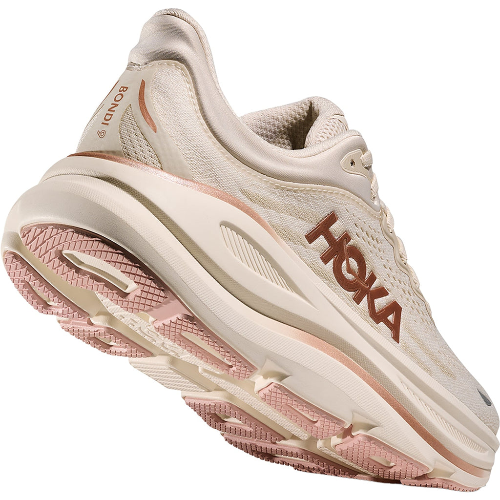 Hoka Bondi 9 (Neutral Support) Women's Athletic Shoes Oat Milk/Rose Gold