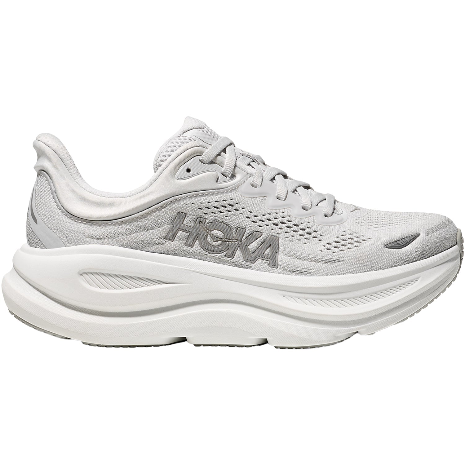 Hoka Bondi 9 (Neutral Support) Women's Athletic Shoes Stardust/Silver