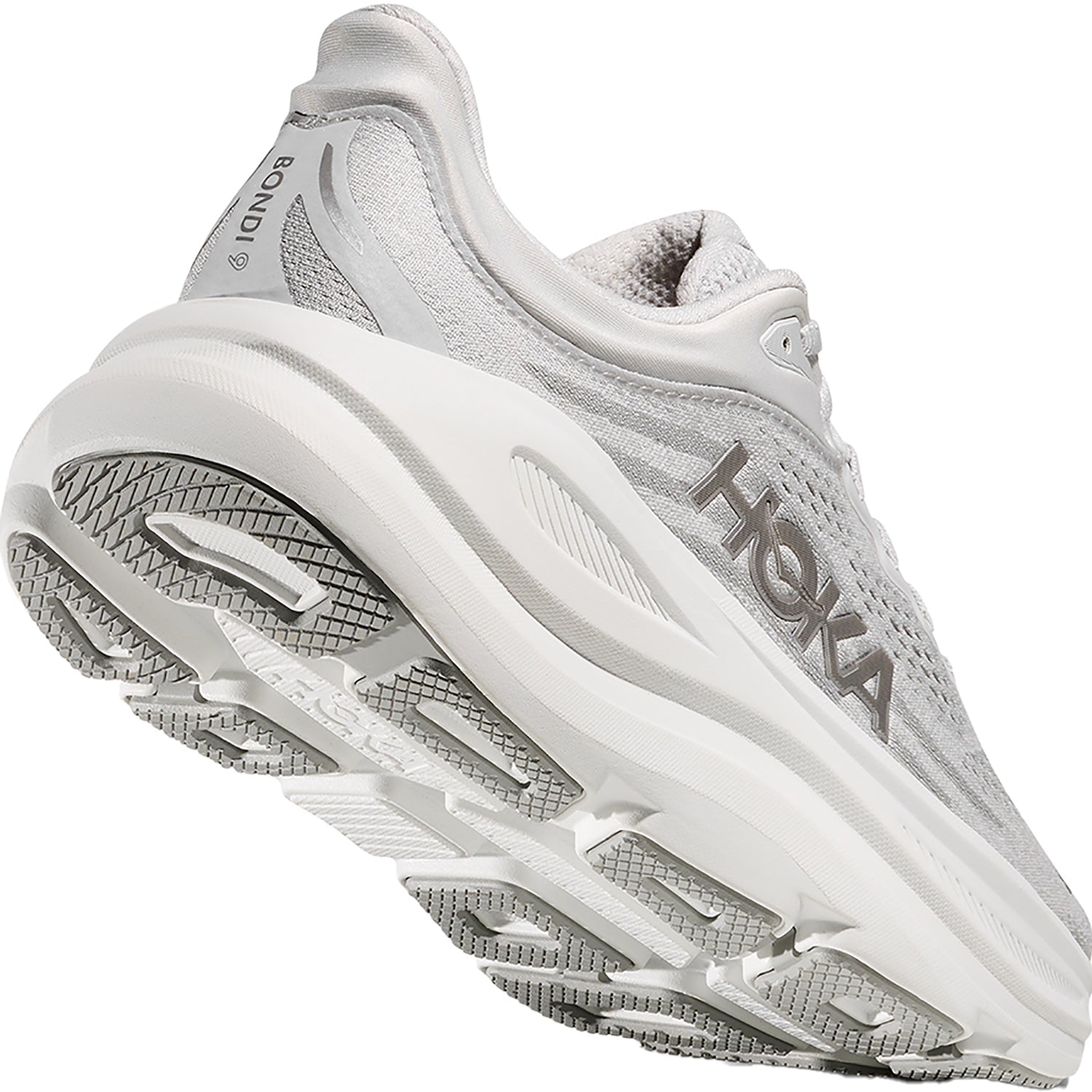 Hoka Bondi 9 (Neutral Support) Women's Athletic Shoes Stardust/Silver