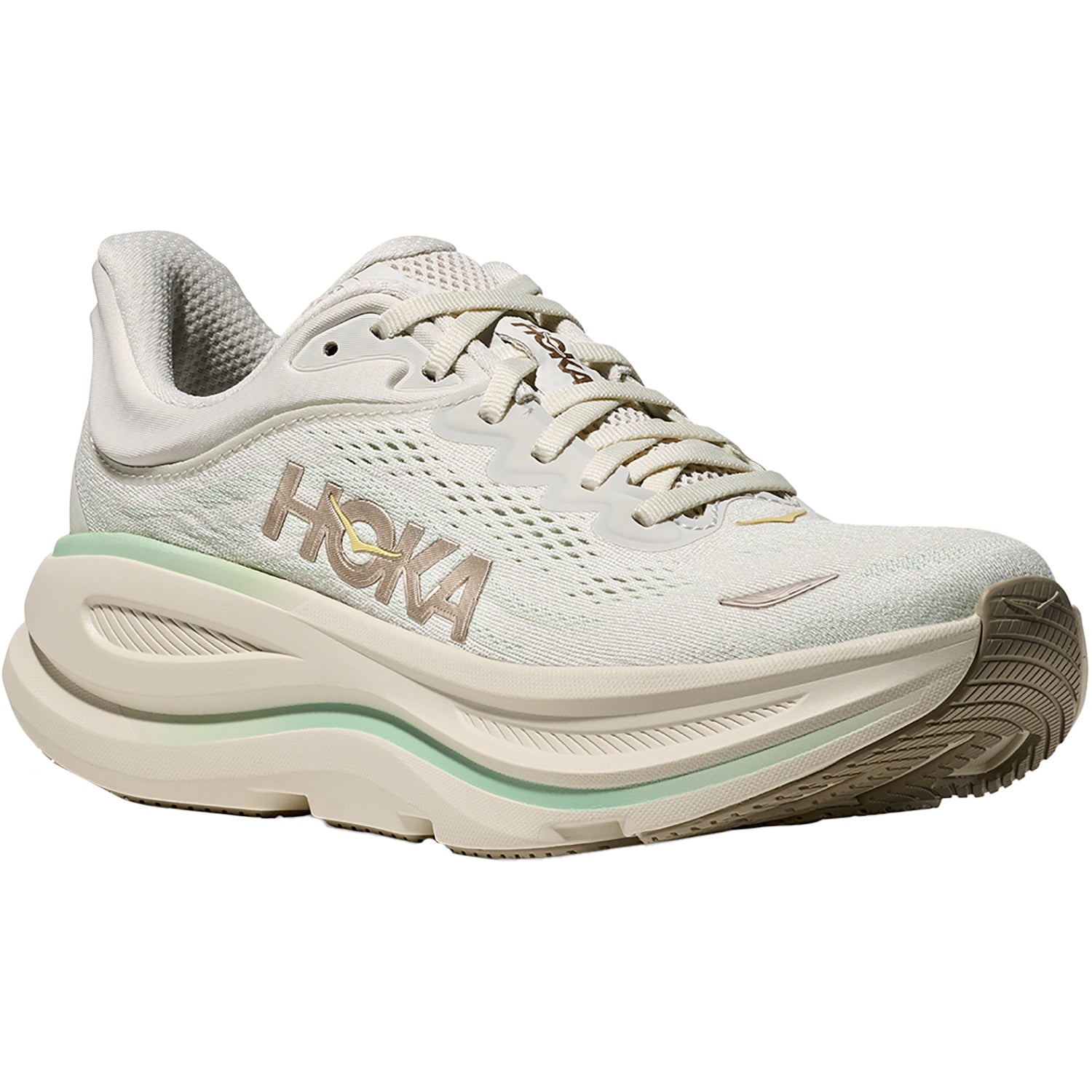 Hoka Bondi 9 (Neutral Support) Women's Athletic Shoes Truffle Salt/Sea Glass