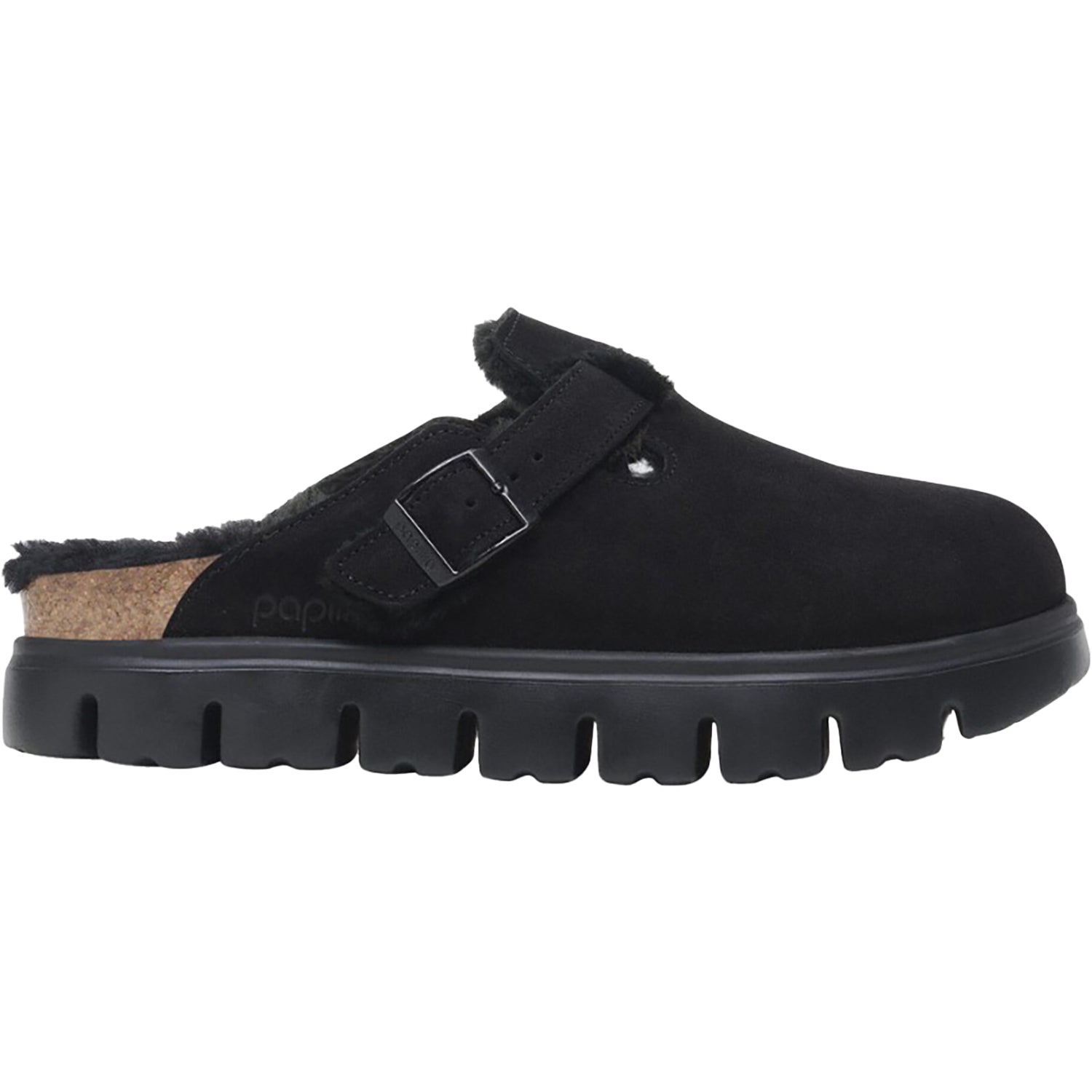 Birkenstock Boston Chunky Shearling Women's Clogs Black/Black