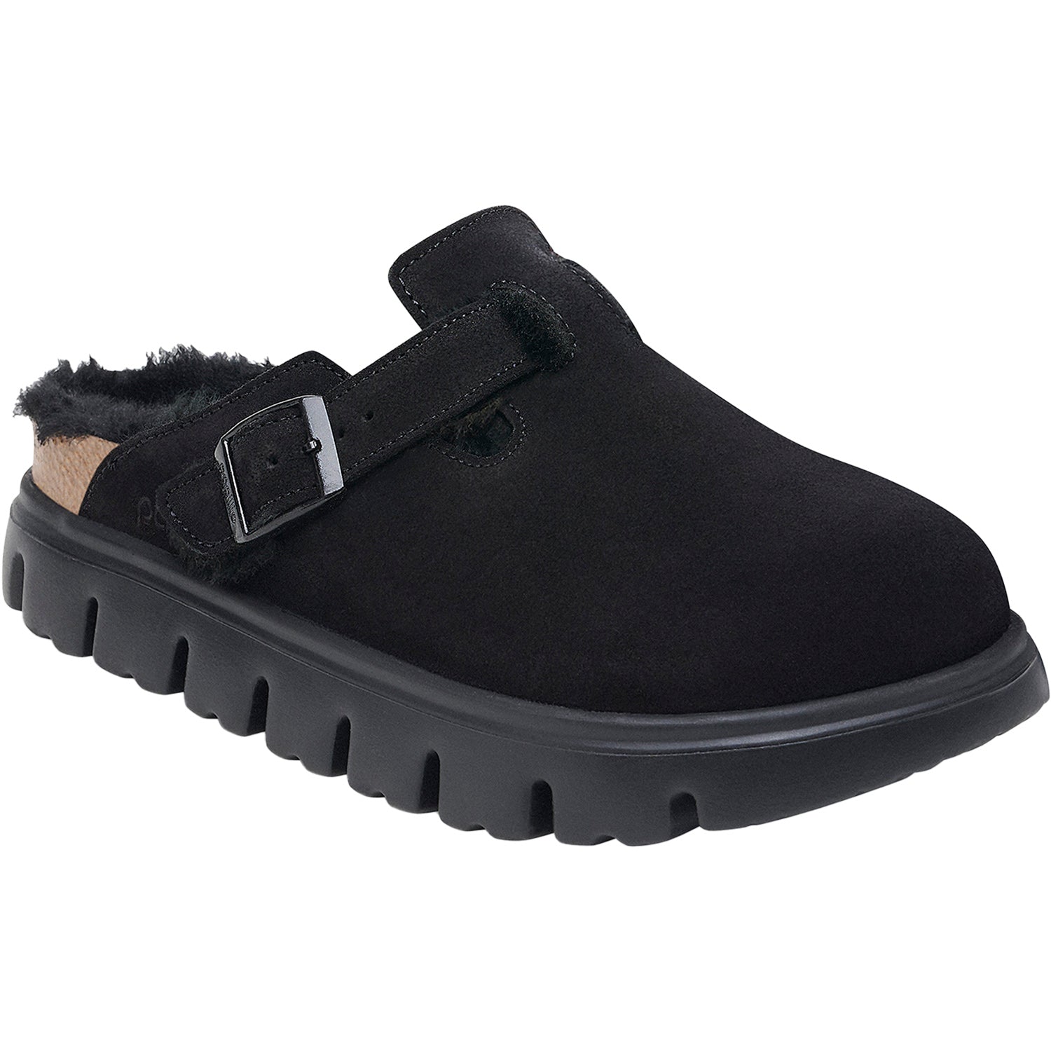 Birkenstock Boston Chunky Shearling Women's Clogs Black/Black