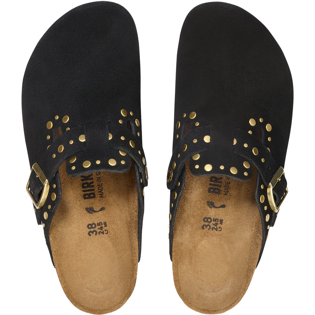 Birkenstock Boston Rivets Women's Clogs Black Suede