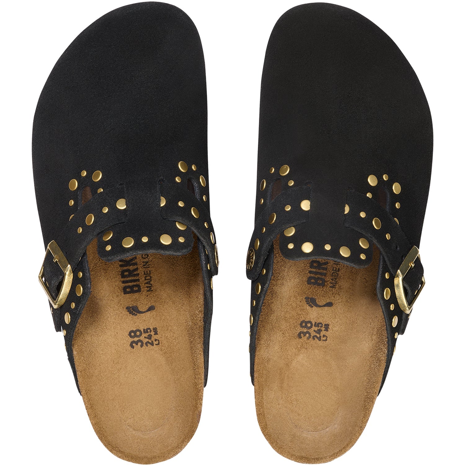 Birkenstock Boston Rivets Women's Clogs Black Suede