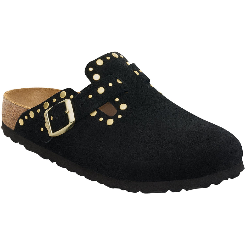 Birkenstock Boston Rivets Women's Clogs Black Suede