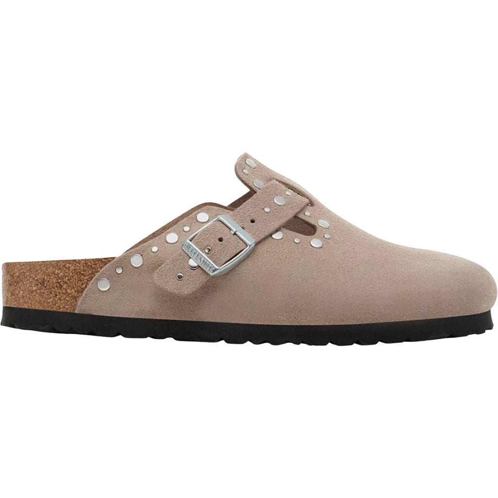 Birkenstock Boston Rivets Women's Clogs Taupe Suede