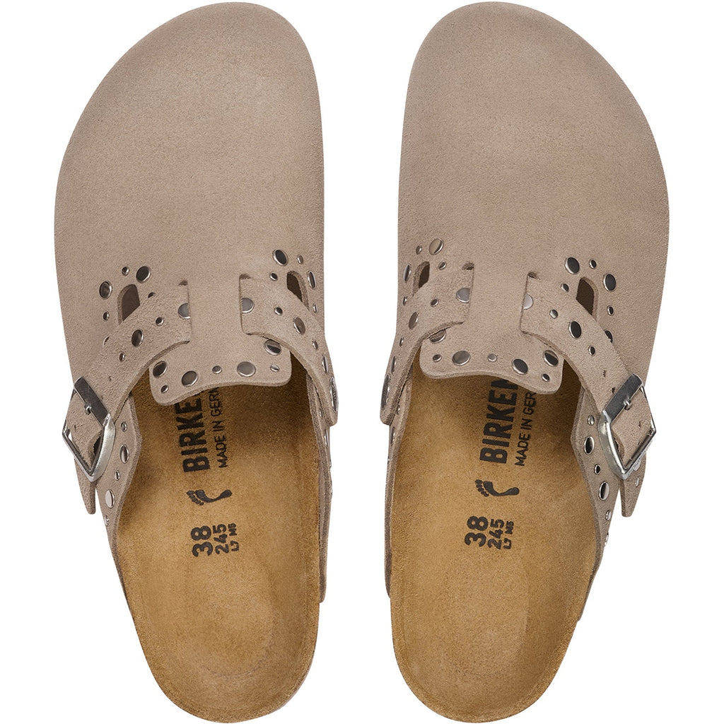Birkenstock Boston Rivets Women's Clogs Taupe Suede