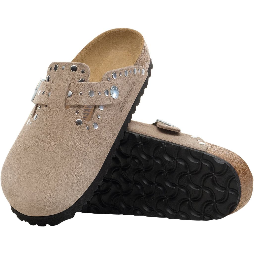 Birkenstock Boston Rivets Women's Clogs Taupe Suede