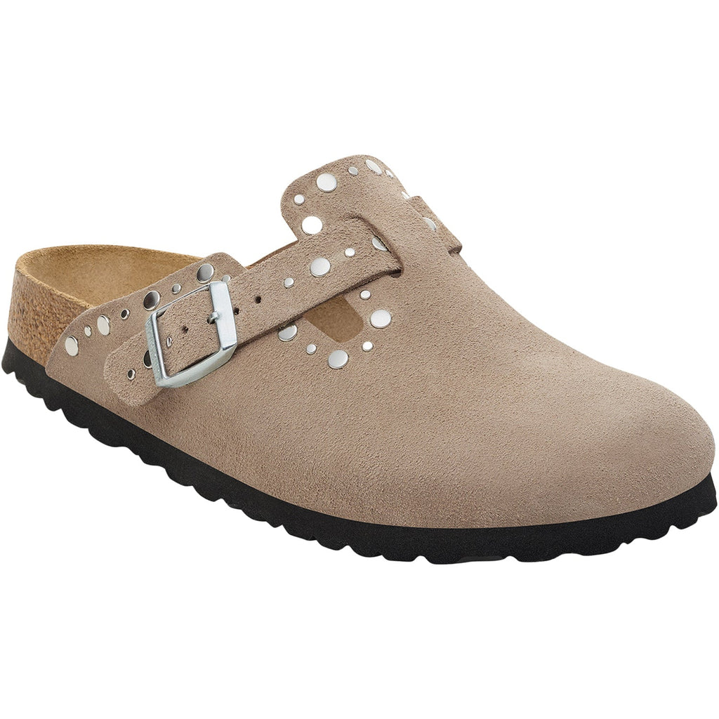 Birkenstock Boston Rivets Women's Clogs Taupe Suede