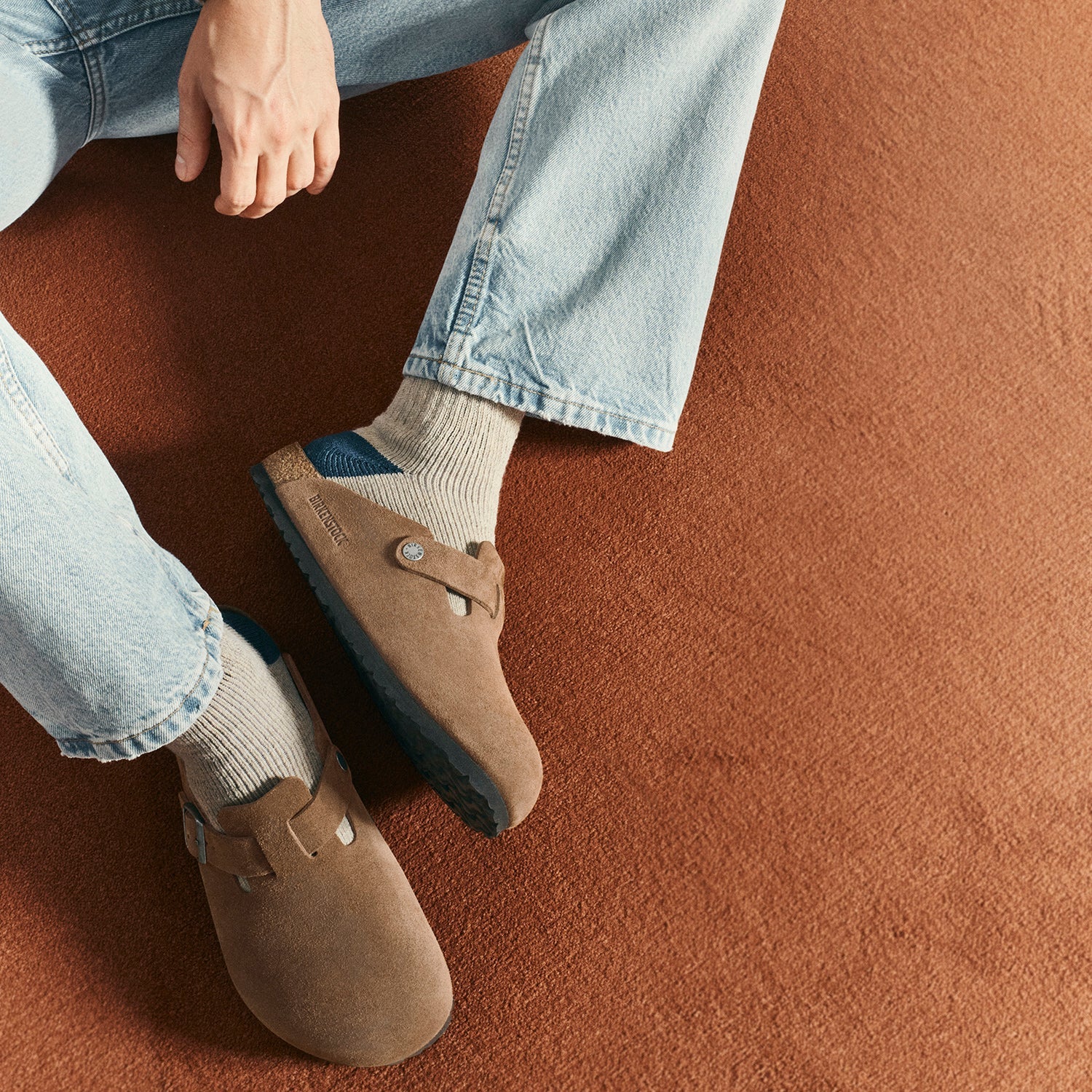 Unisex Birkenstock Boston Soft Footbed Dark Tea