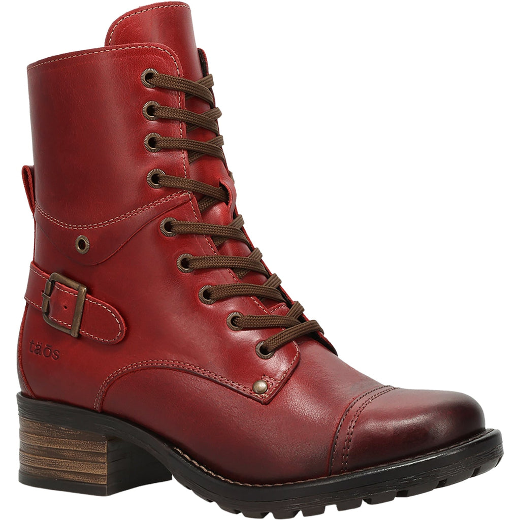 Taos Crave Women's Urban Boots Classic Red Leather