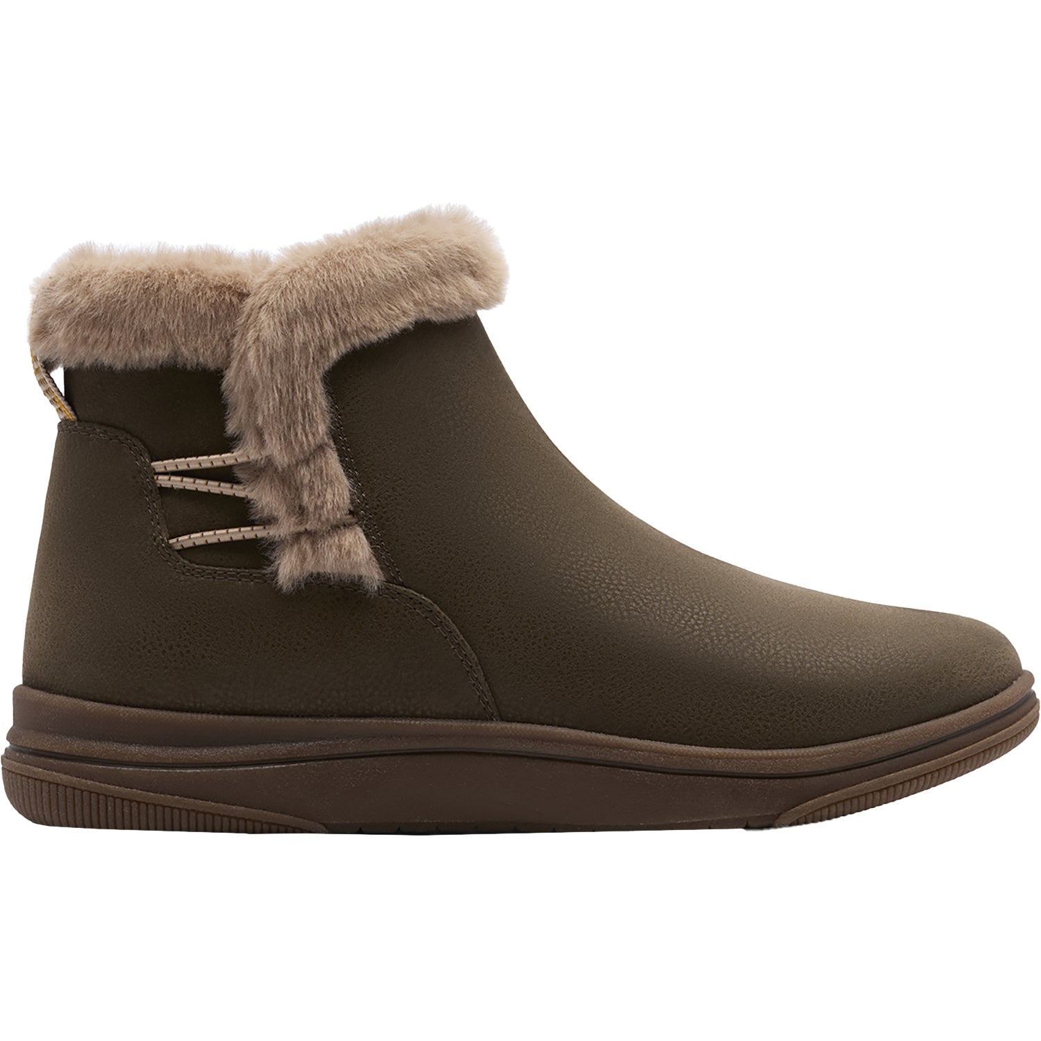 Clarks Cloudsteppers Breeze Fur Women's Boots Dark Olive Combi