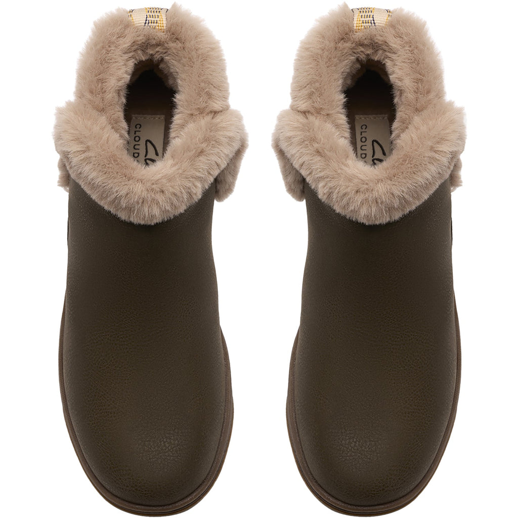 Clarks Cloudsteppers Breeze Fur Women's Boots Dark Olive Combi