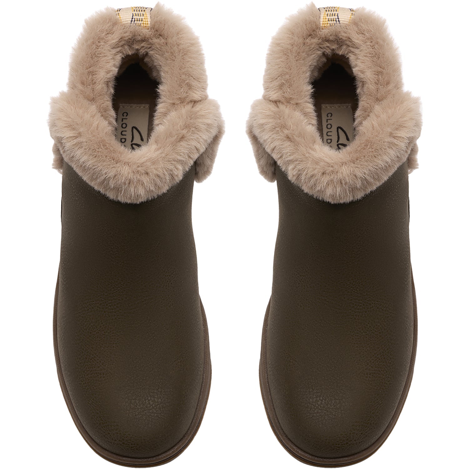 Clarks Cloudsteppers Breeze Fur Women's Boots Dark Olive Combi