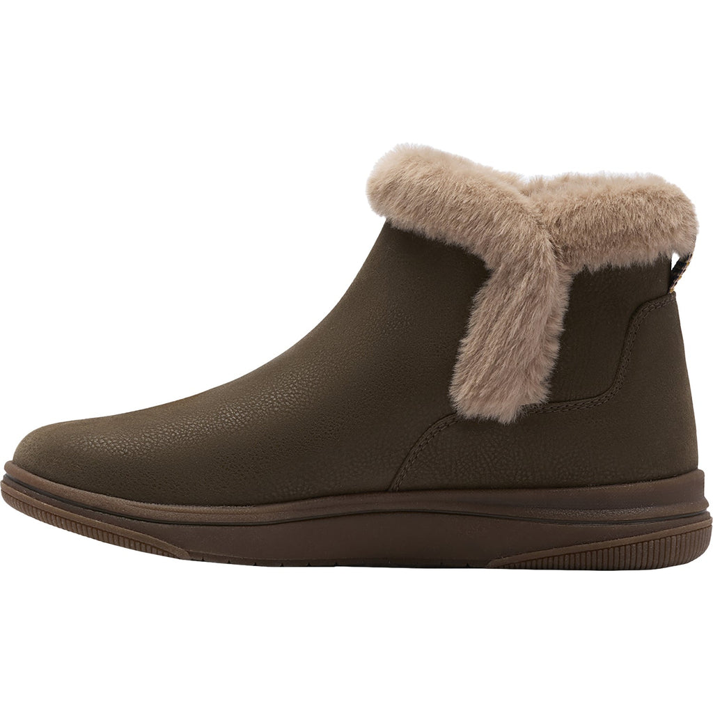 Clarks Cloudsteppers Breeze Fur Women's Boots Dark Olive Combi