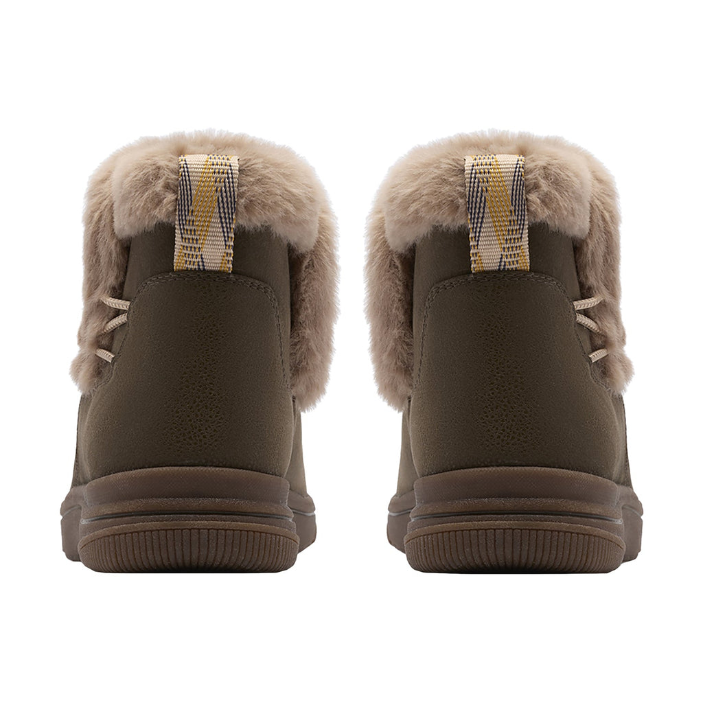 Clarks Cloudsteppers Breeze Fur Women's Boots Dark Olive Combi