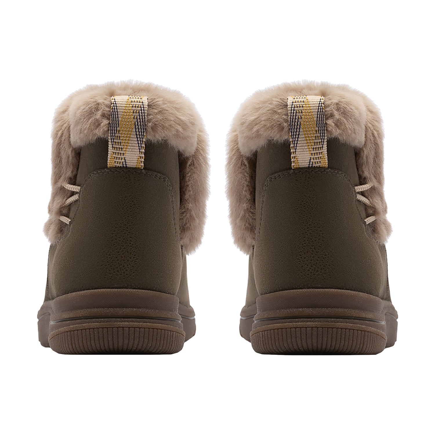 Clarks Cloudsteppers Breeze Fur Women's Boots Dark Olive Combi